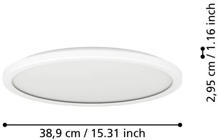 Lubinis šviestuvas Išmanusis LED šviestuvas EGLO ROVITO-Z IP44 22,5W RGB 2700-6500K 2300lm balt Ø39 pult/APP