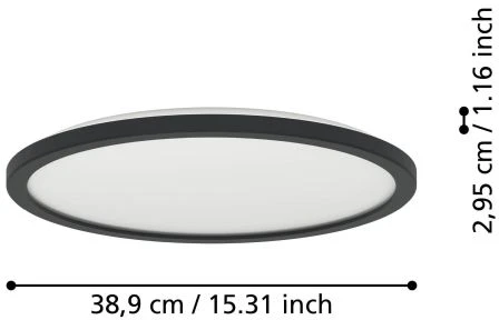 Lubinis šviestuvas Išmanusis LED šviestuvas EGLO ROVITO-Z IP44 22,5W RGB 2700-6500K 2300lm juod Ø39 pult/APP