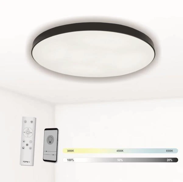 Lubinis šviestuvas Osram 25W LED paviršinis šviestuvas SMART+ ORBIS, juodas, 2700/6500K/RGB, dimeriuojamas