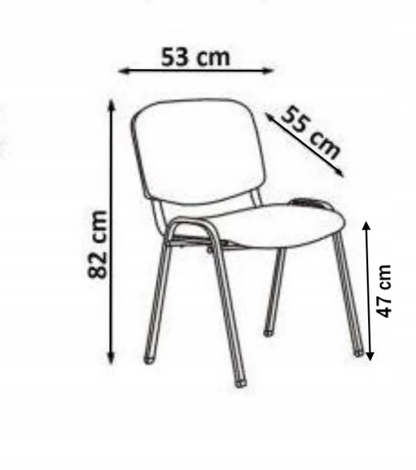 ISO Halmar pilka biuro konferencijų kėdė, metalinis rėmas, klasikinė