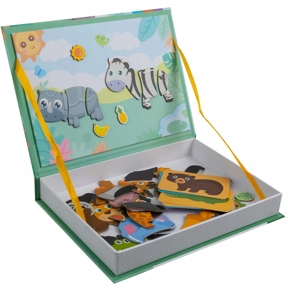 Dėlionė Iso Trade HERUI Žaidimų puzzle - magnetinis, Afrikos gyvūnai, 47 magnečių ir 6 kortelės