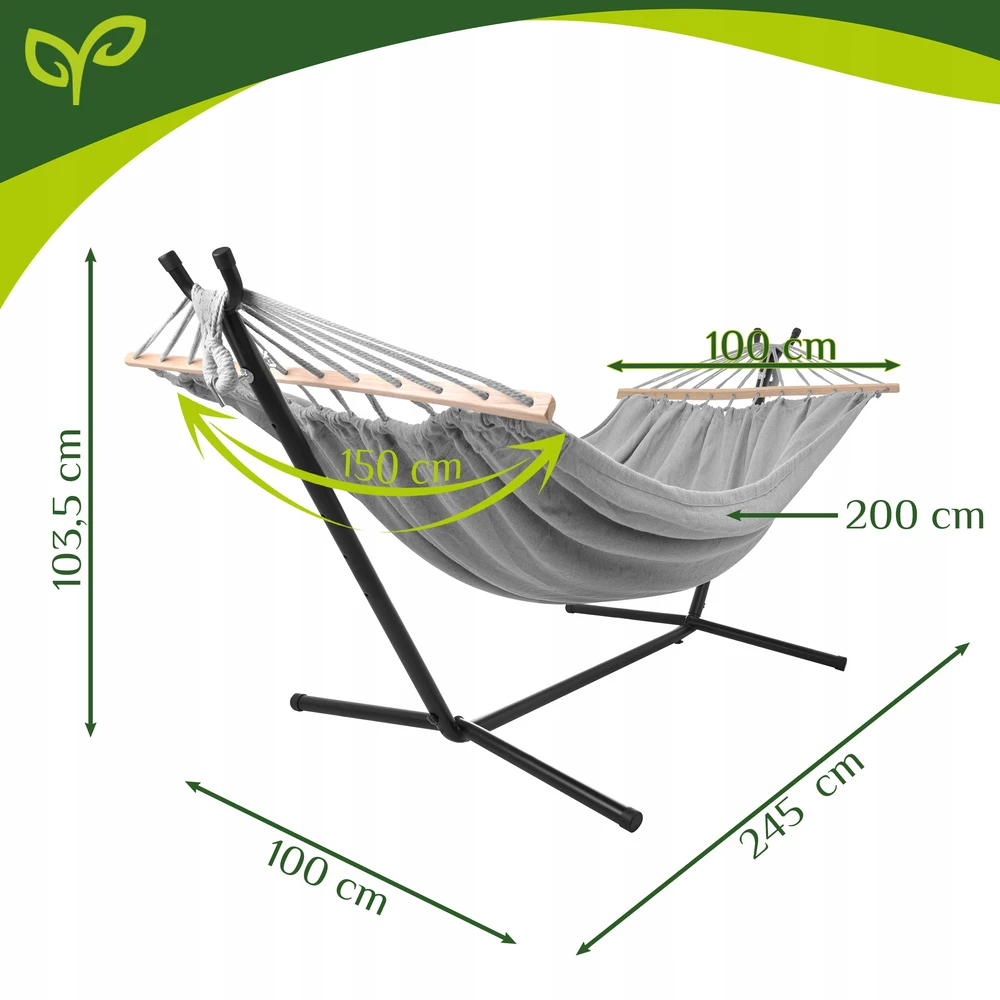 Iso Trade sodo hamakas 200x150cm Gardlov su rėmu 27293