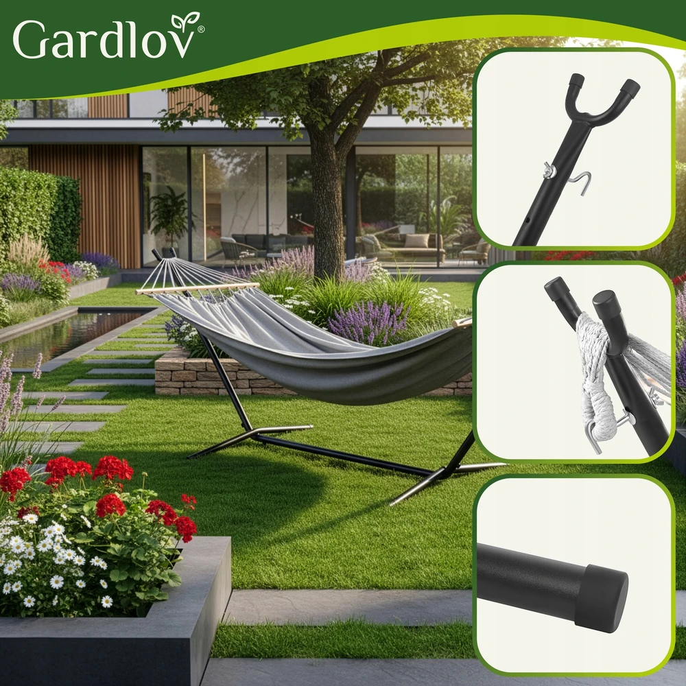Iso Trade sodo hamakas 200x150cm Gardlov su rėmu 27293