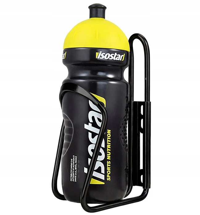 ISOSTAR BUTELIŲ RINKINYS 650 ML Juodas + ALIUMININIS KREPŠĖLIS DVIRAČIO BUTELUI