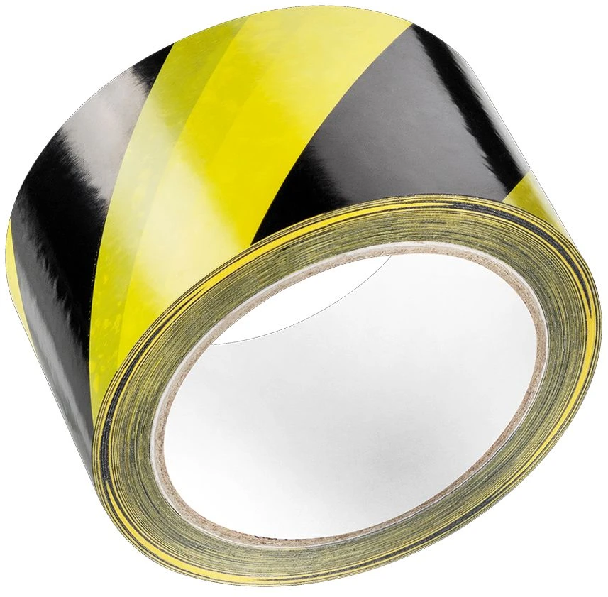 Įspėjančios juostos FOLSEN, 0,05 x 33 m, geltona-juoda