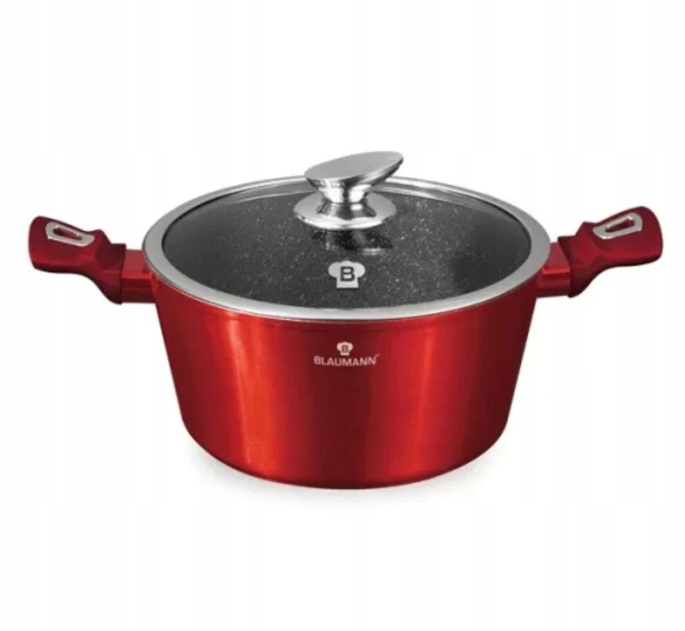 Išskirtinis Blaumann Metallic Line Burgundy 4L puodas su dangteliu