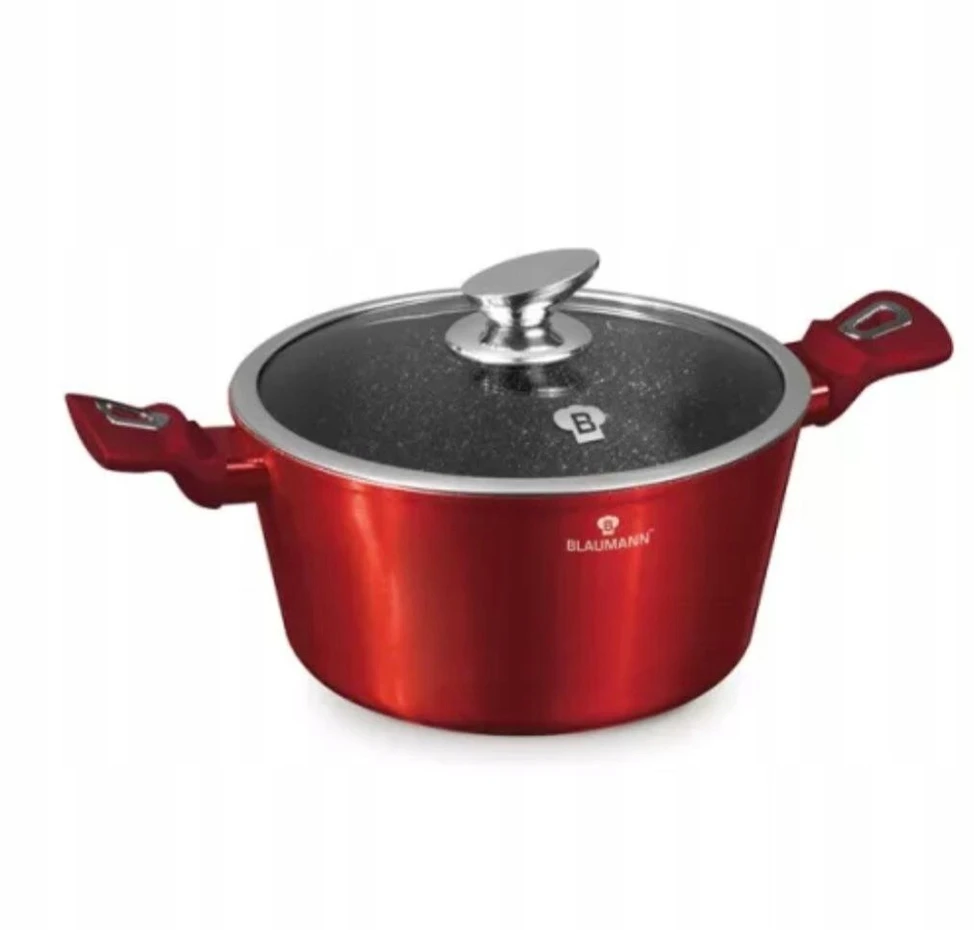Išskirtinis Blaumann Metallic Line Burgundy 4L puodas su dangteliu