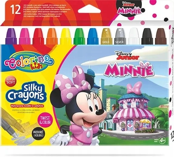 Colorino Šilkinės išsukamos kreidelės MINNIE 90713PTR, 12 spalvų