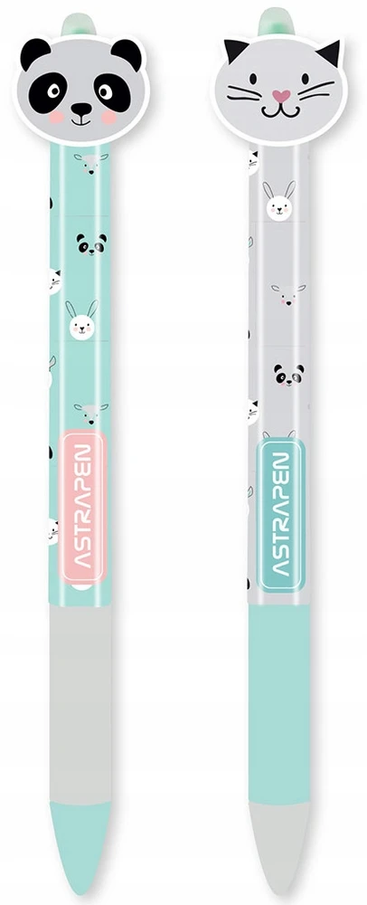 Ištrinamas rašiklis su gumine rankena 0,5 mm Astrapen Oops! Animals, 2 vnt.