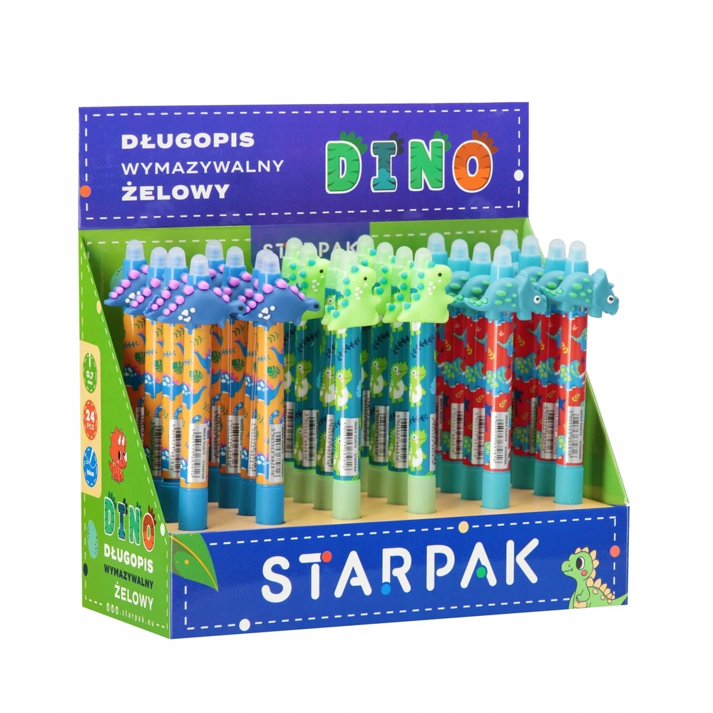 Ištrinamas tušinukas Starpak Dino 3 vnt. - mėlynas rašalas