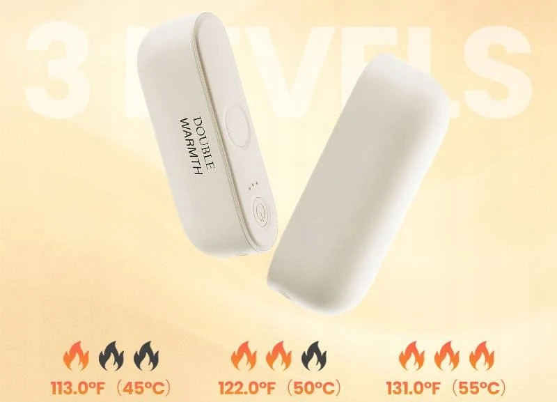 Itimport Elektriniai Rankų Šildytuvai X2 3000Mah 20H Dvigubas Usb 3 Lygiai Rožinės Spalvos