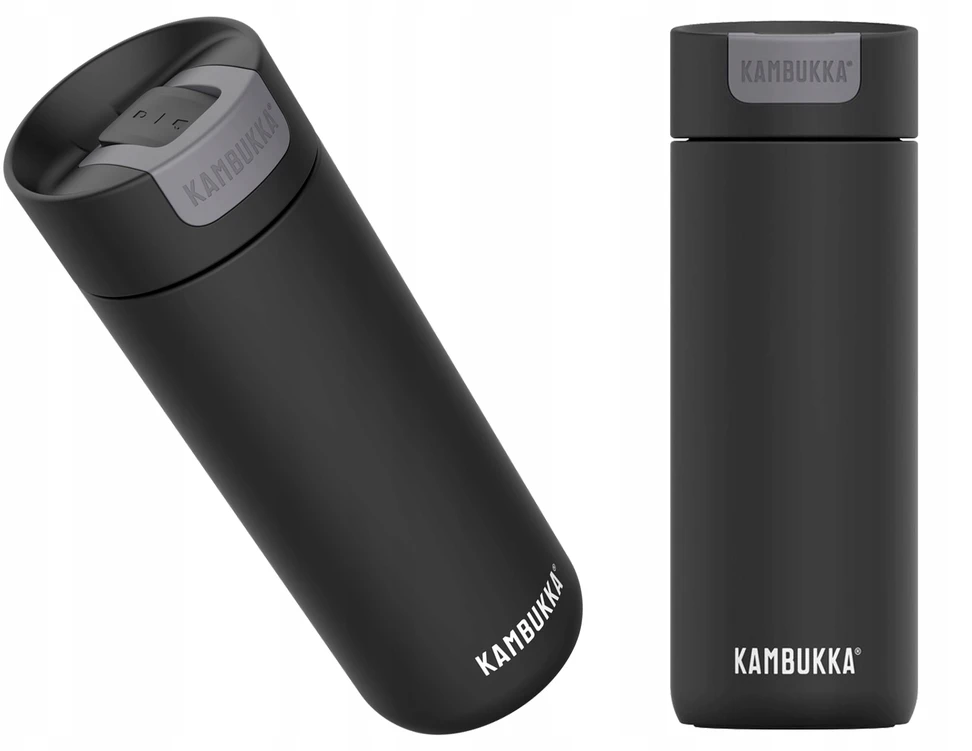 Izoliuota gertuvė - KAMBUKKA - 500ml - Nerūdijantis plienas - Matinė juoda - Neslystantis