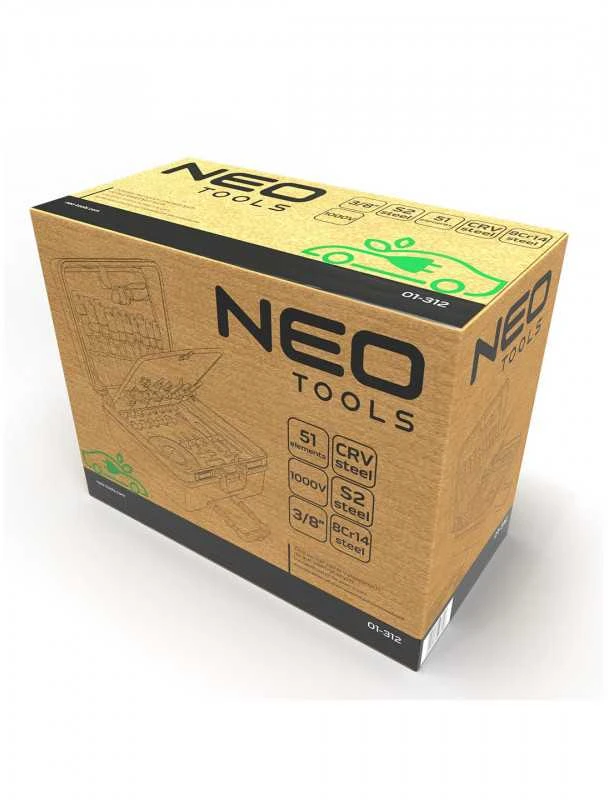 Įrankių komplektas Neo 01-312; 51 vnt.