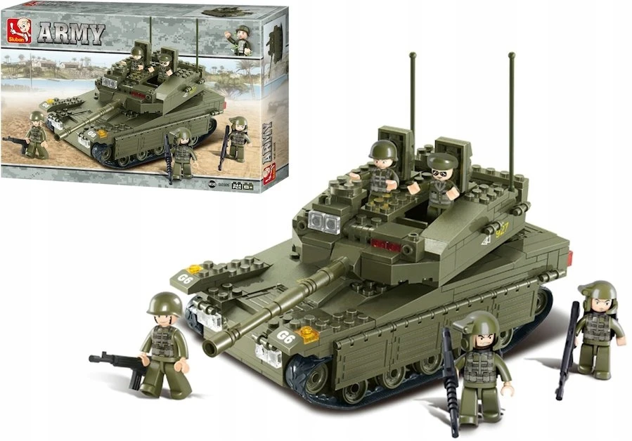 Izraelio Mercava tankas 5 figūrų 344 vnt. Sluban Army Military B0305 blokai