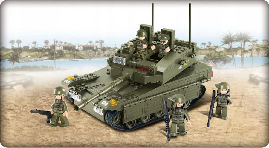 Izraelio Mercava tankas 5 figūrų 344 vnt. Sluban Army Military B0305 blokai