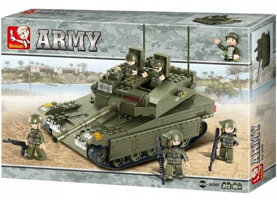 Izraelio Mercava tankas 5 figūrų 344 vnt. Sluban Army Military B0305 blokai