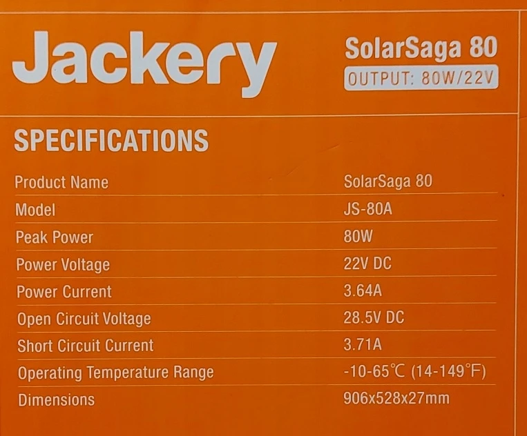 Jackery Solar Saga 80W saulės baterija
