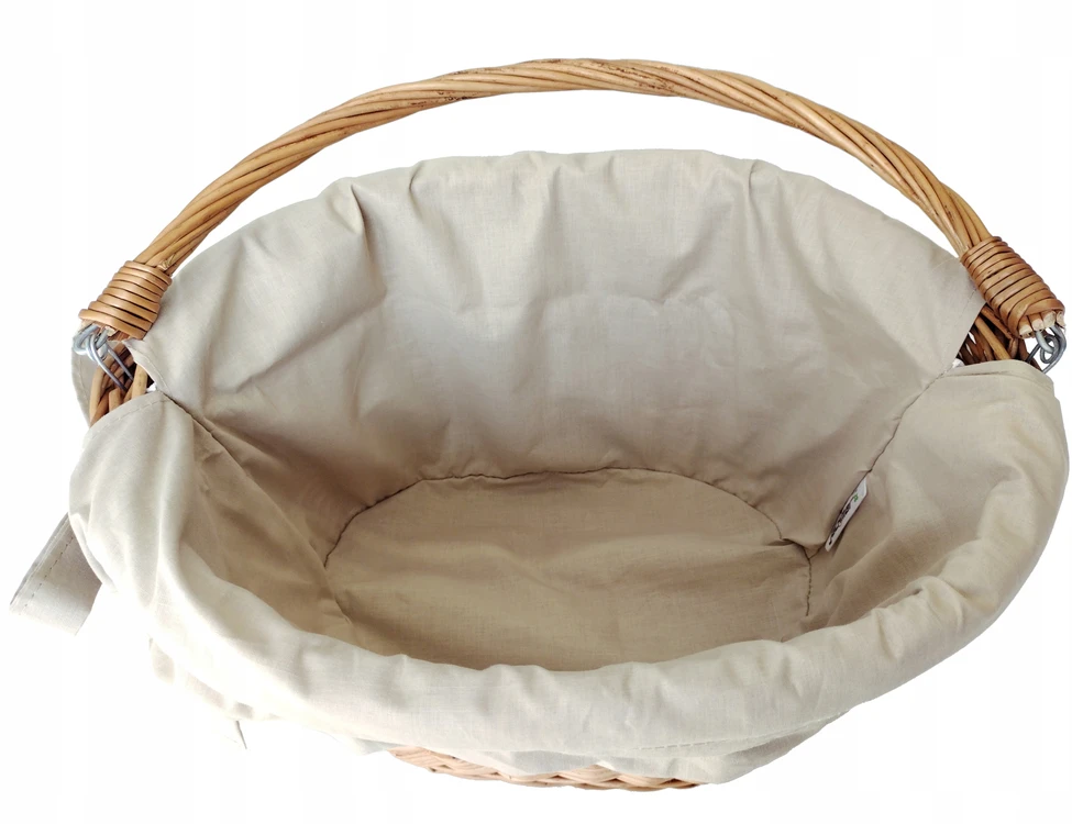 Jackmar Baltas pintas dviračio krepšys ant vairo su medvilnės pamušalu