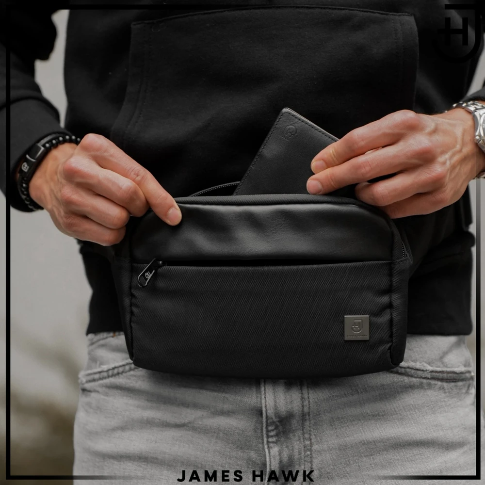 James Hawk 2in1 juosmens krepšys, krepšys per petį, telefono krepšys, piniginė