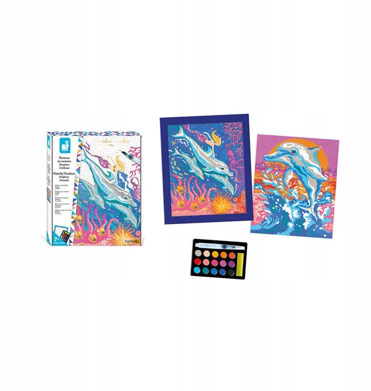 Janod: ART rinkinys Tapyba pagal skaičius Dolphins 7+