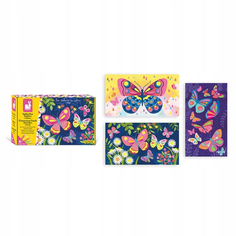 Janod Creative rinkinys Fluorescencinis smėlis Butterflies 6+