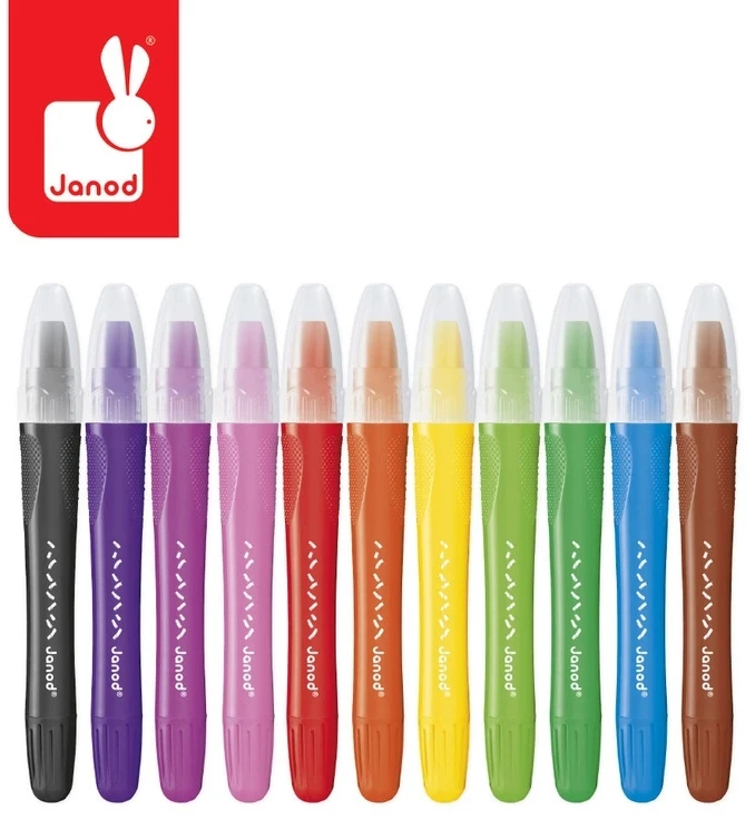 Janod Gel kreidelės 10 spalvų 3+ Janod