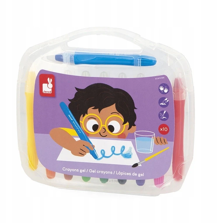 Janod Gel kreidelės 10 spalvų 3+ Janod