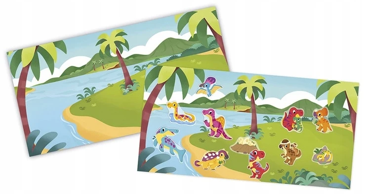 Janod Kūrybinis daugkartinių lipdukų rinkinys Dinosaurs My arts & crafts 2+