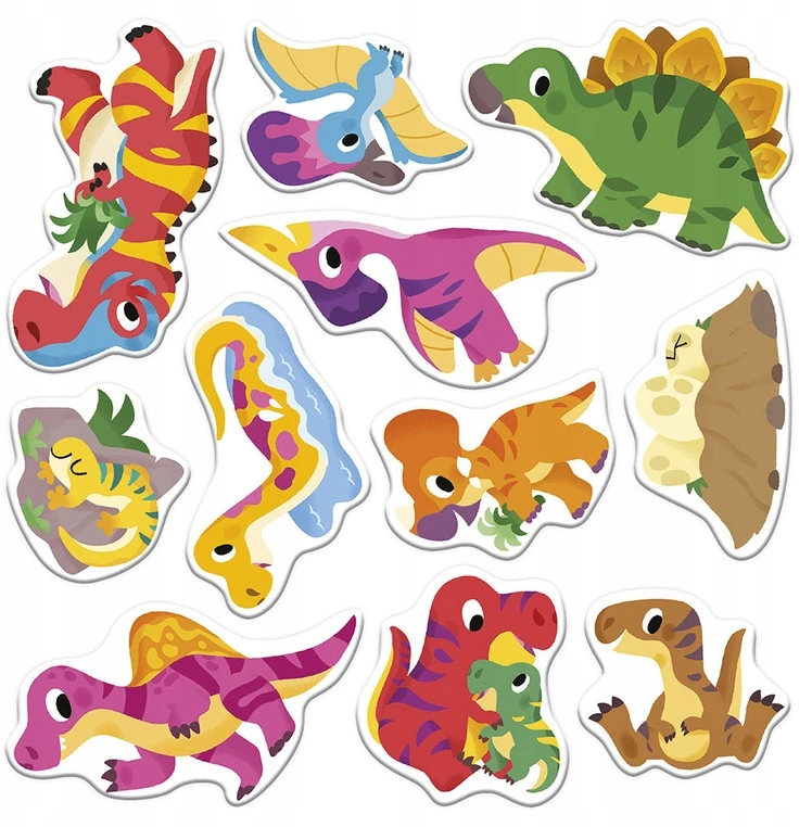 Janod Kūrybinis daugkartinių lipdukų rinkinys Dinosaurs My arts & crafts 2+