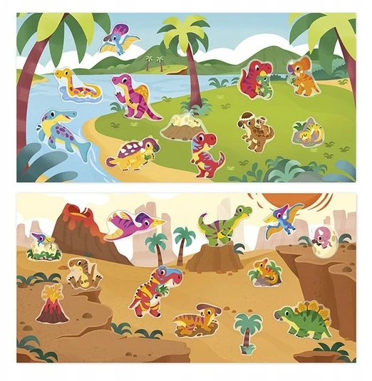 Janod Kūrybinis daugkartinių lipdukų rinkinys Dinosaurs My arts & crafts 2+