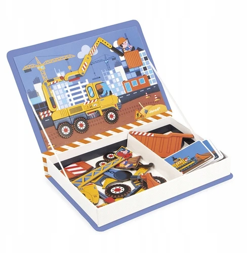 Janod Magnetibook statybų aikštelė 3+ magnetiniai dėlionės