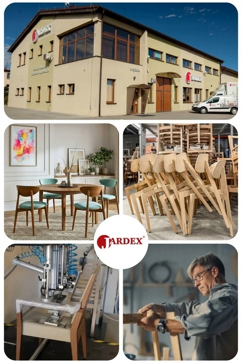Jardex DARIO pramoninė medinė minkšta kėdė, smėlio spalvos, natūralaus ąžuolo