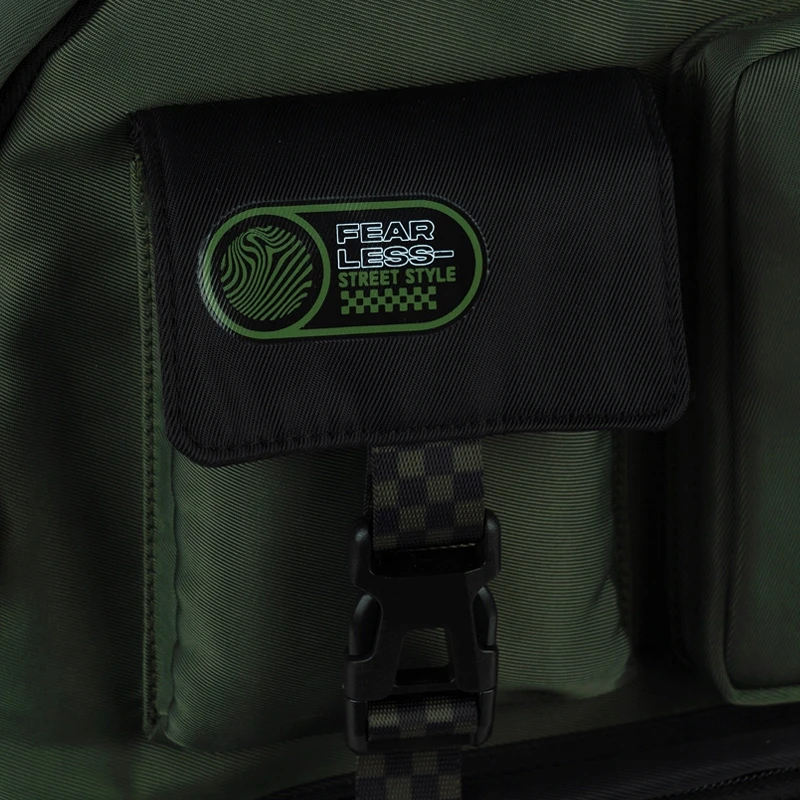 Jaunimo mokyklinė kuprinė berniukui, chaki spalvos vieno skyriaus GoPack nešiojamas kompiuteris
