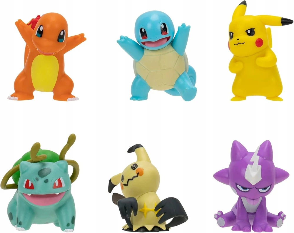 Jazwares Pokémon rinkinys iš 6 figūrėlių BATTLE READY MULTI-PACK Pikachu, Mimikyu, Toxel..