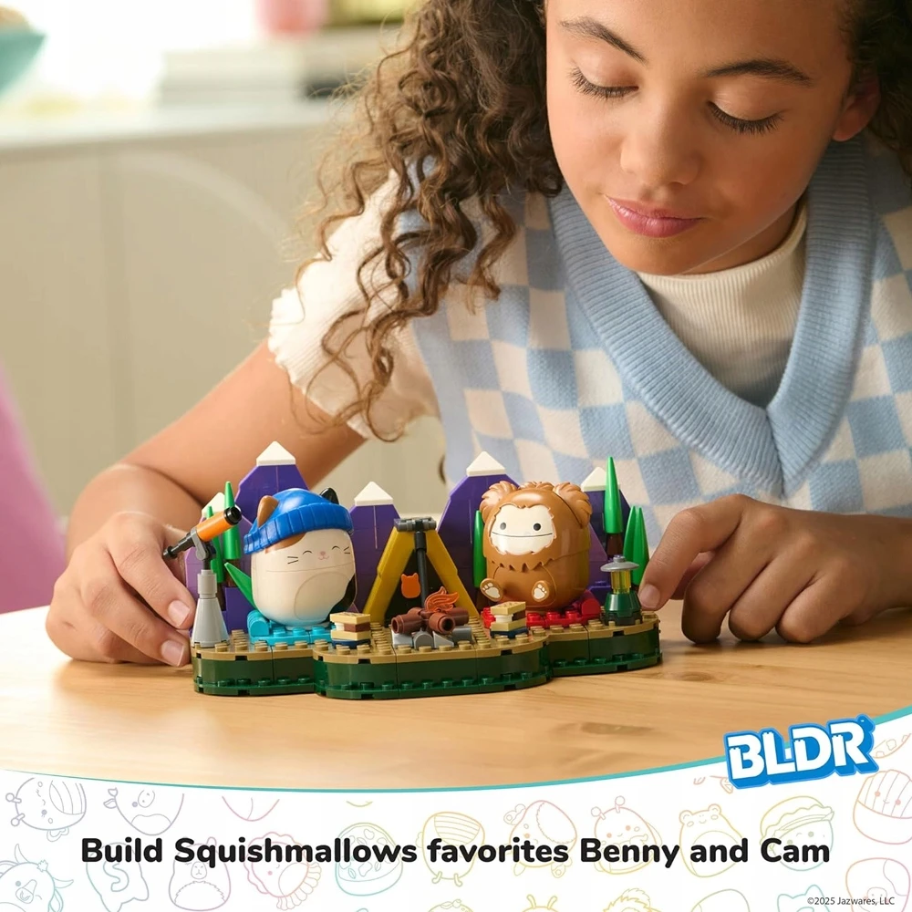 Jazwares Squishmallows Blocks BLDR SquishBrik Kitten Cam + Bigfoot Benny
