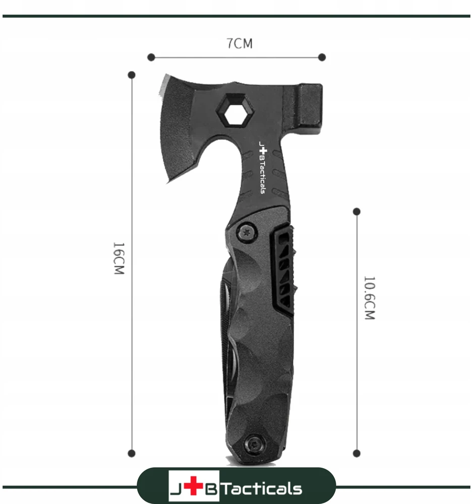 JB Tacticals MULTITOOL AX 16in1 Daugiafunkcis įrankio kišeninio peilio išgyvenimo peilis