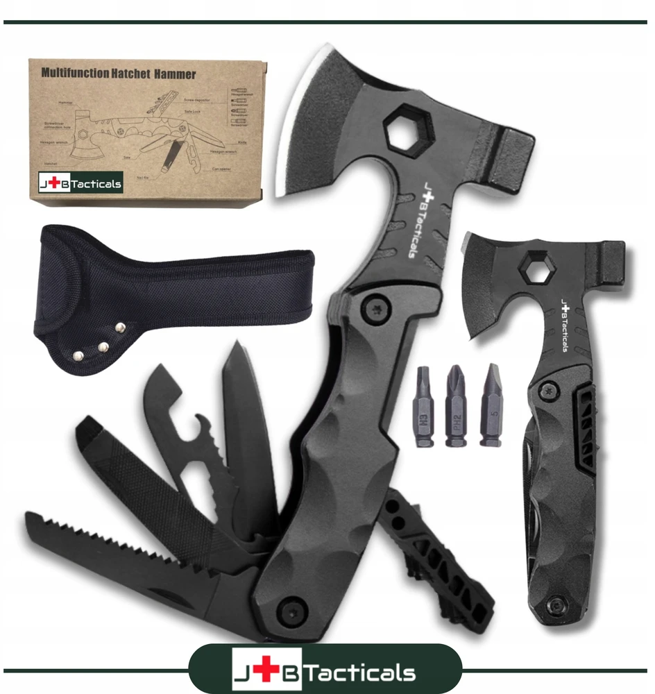 JB Tacticals MULTITOOL AX 16in1 Daugiafunkcis įrankio kišeninio peilio išgyvenimo peilis
