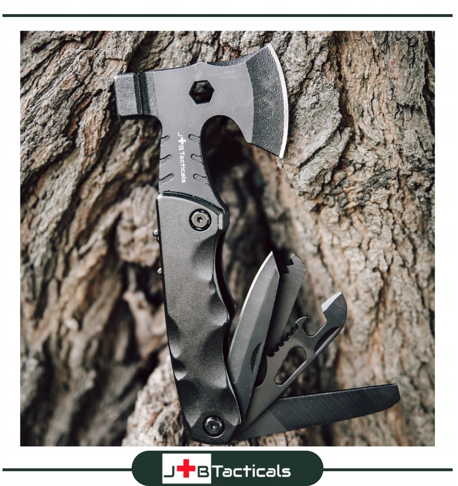 JB Tacticals MULTITOOL AX 16in1 Daugiafunkcis įrankio kišeninio peilio išgyvenimo peilis