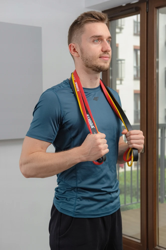 Jėgos juostų rinkinys – 3 atsparumo juostos, aukštos kokybės Kudda fitneso juostos