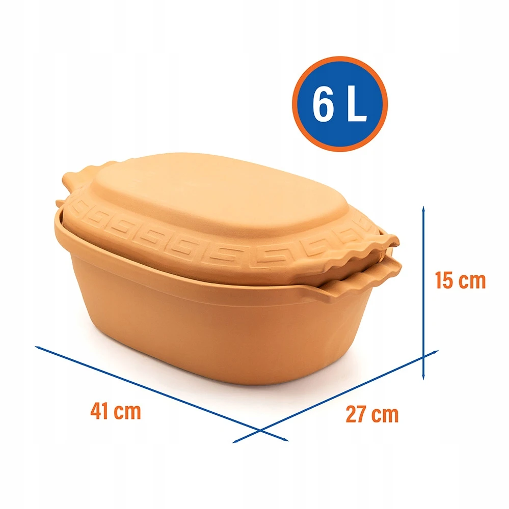 Jelux ROMĖNINIS MOLIS PUODAS SU dangteliu, ovalus, 6 l, MĖSOS KREPČIAI