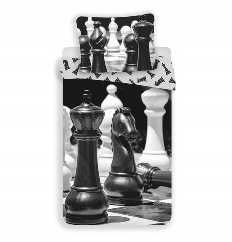 Jerry Fabrics CHESS Medvilninis patalynės komplektas, antklodė 140x200cm, pagalvė 70x90cm CHESS