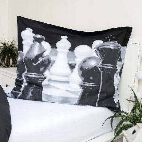 Jerry Fabrics CHESS Medvilninis patalynės komplektas, antklodė 140x200cm, pagalvė 70x90cm CHESS