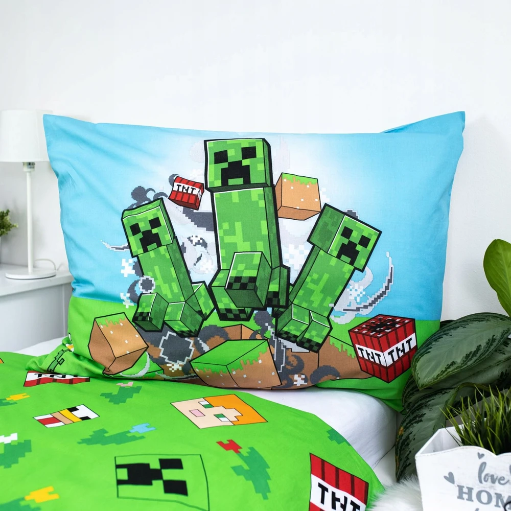 Patalynės komplektas Jerry Fabrics JAUNIMO PATALYS 140X200 MINECRAFT VAIKŲ MEDVILNĖ 70X90 STEVE ALEX