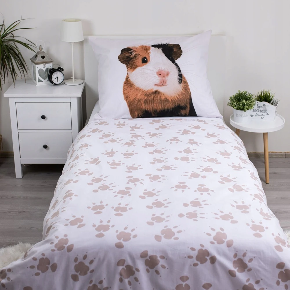 Jerry Fabrics Jūrų kiaulytės patalynė 140x200 COTTON rusvai gelsvas Pig