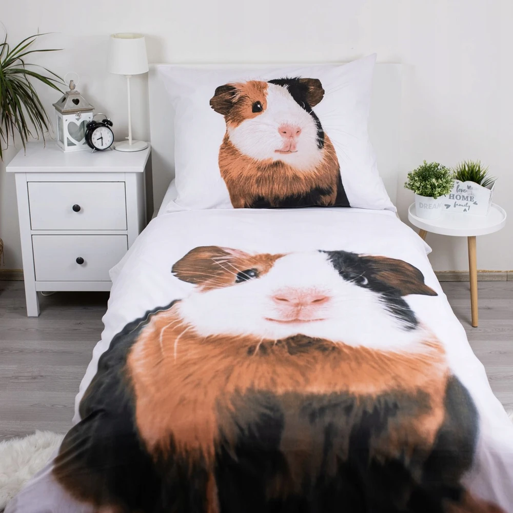 Jerry Fabrics Jūrų kiaulytės patalynė 140x200 COTTON rusvai gelsvas Pig