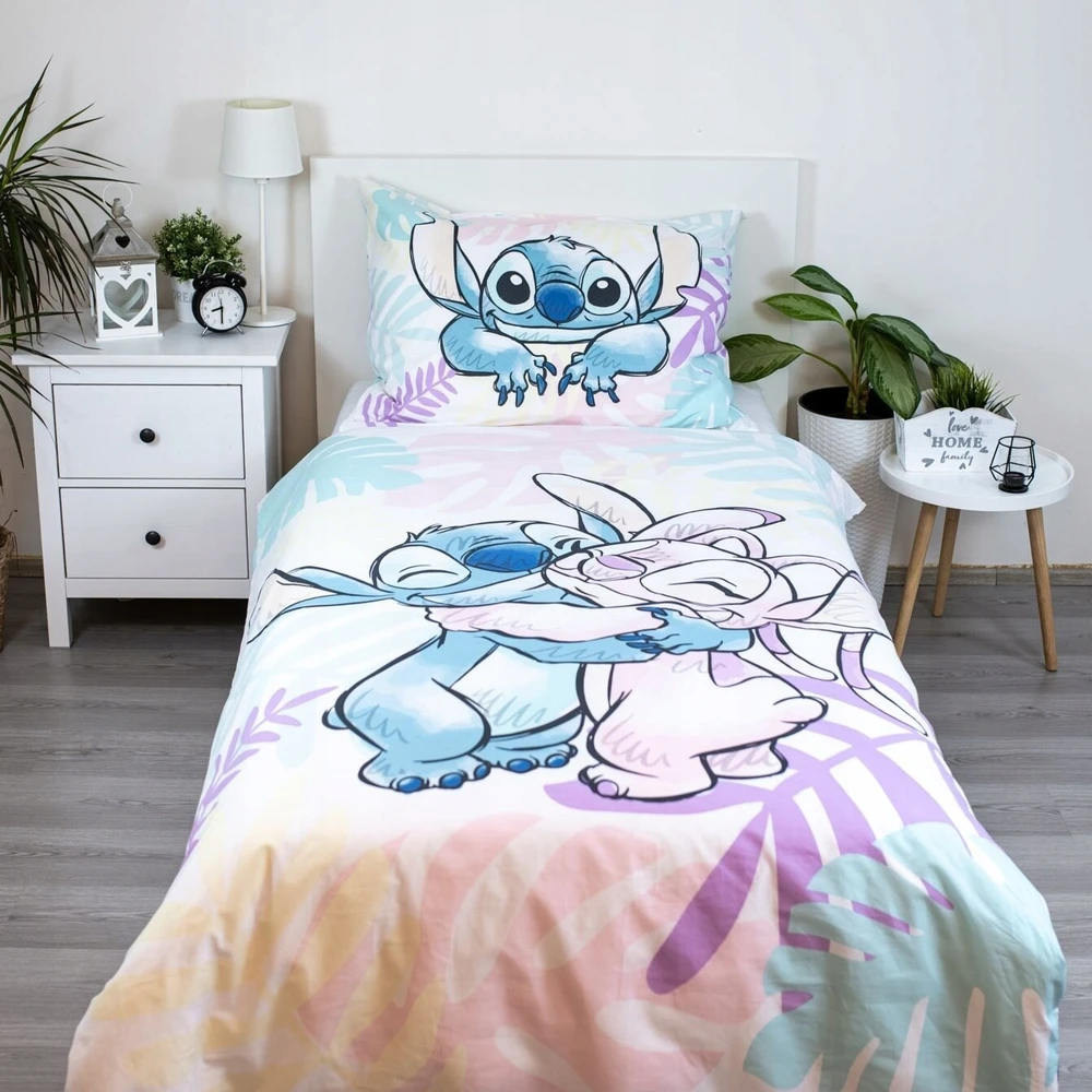 Jerry Fabrics Lilo and Stitch medvilninė patalynė 140x200, dvipusė, dovana vaikams