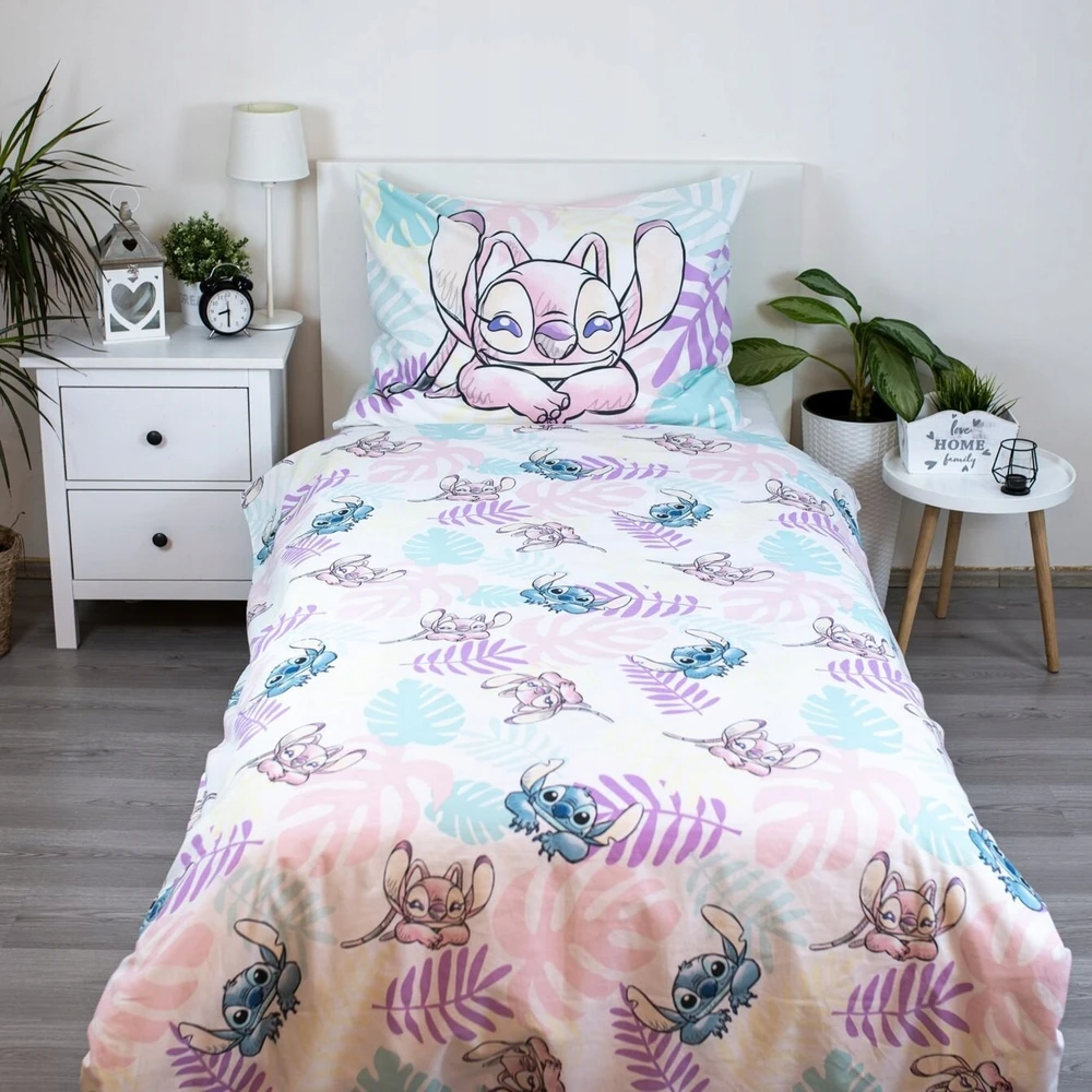 Jerry Fabrics Lilo and Stitch medvilninė patalynė 140x200, dvipusė, dovana vaikams
