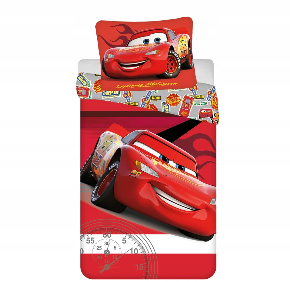 Jerry Fabrics Medvilninė patalynė 140x200 Cars Cars Legend raudona pagalvės užvalkalas 70x90