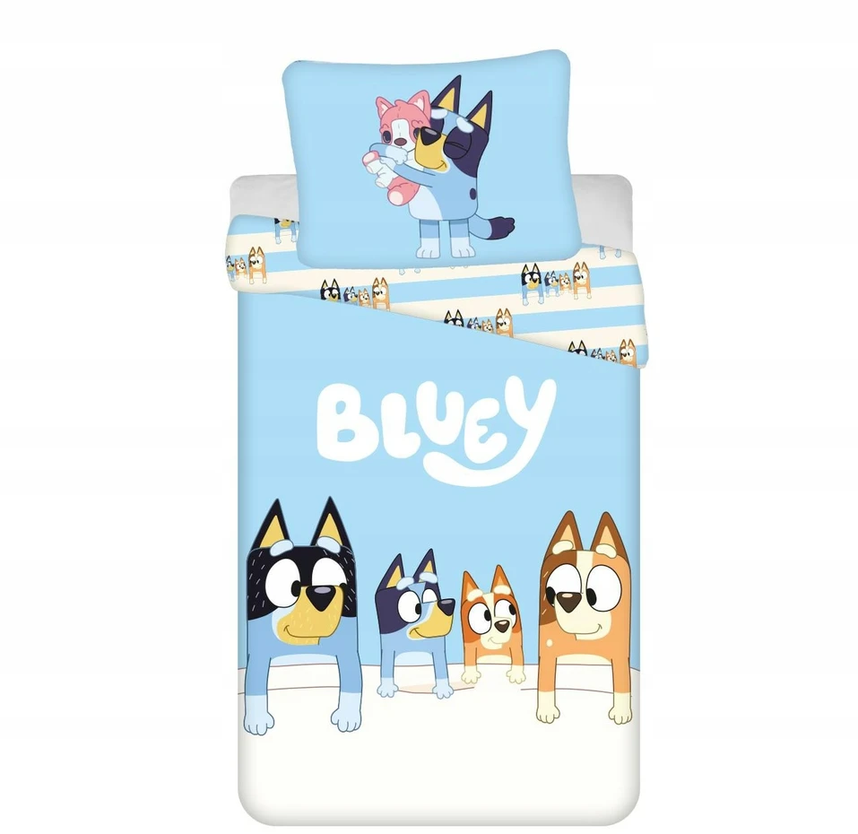 Jerry Fabrics Medvilninė vaikiška patalynė 140x200 Bluey Dogs mėlyna Vaikams