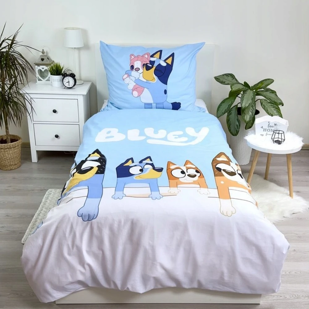 Jerry Fabrics Medvilninė vaikiška patalynė 140x200 Bluey Dogs mėlyna Vaikams